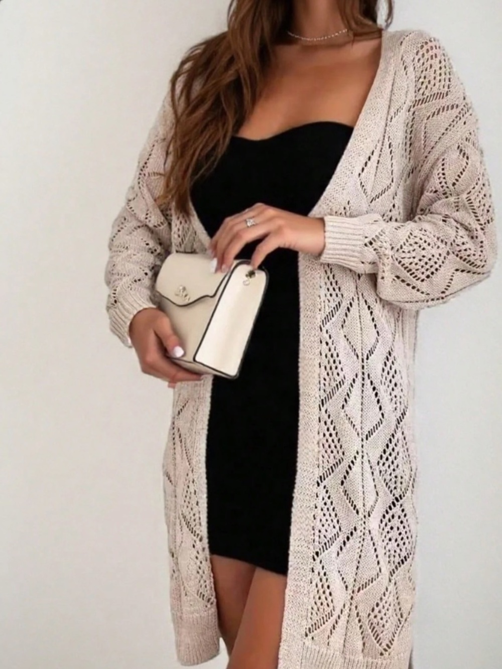 Cozy Semi Sheer Open Front Loose Fit Cardigan - Picture 3 of 10